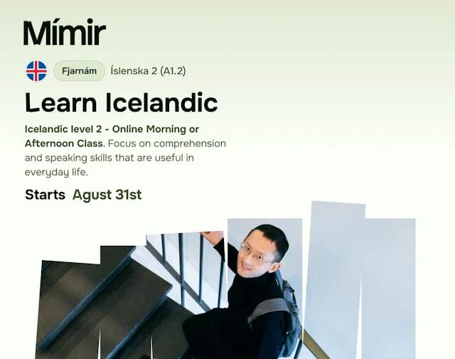 Íslenska 2 fjarnám | Icelandic 2 online (A1.2)