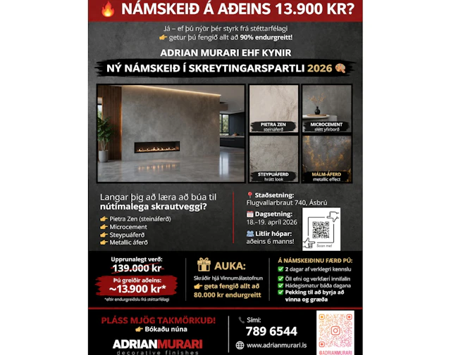 Faglegt námskeið í skreytiveggjum 