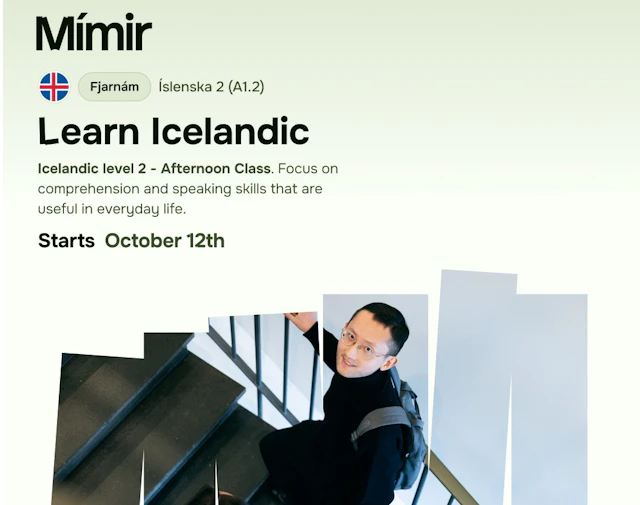 Íslenska 2 fjarnám | Icelandic 2 online (A1.2)