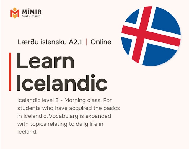 Íslenska 3 fjarnámskeið | Icelandic 3 Online