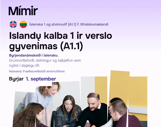 Íslenska 1 og atvinnulíf (A1.1) fyrir litháískum.