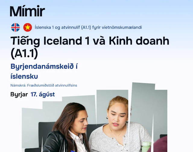 Íslenska 1 og atvinnulíf (A1.1) fyrir víetnömskum.