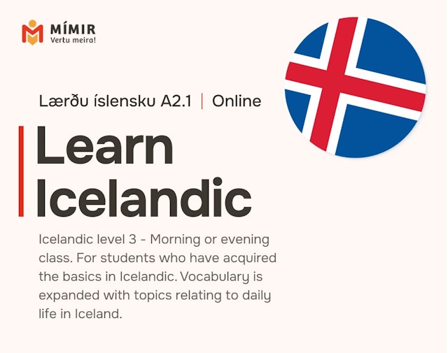 Íslenska 3 fjarnámskeið | Icelandic 3 online class