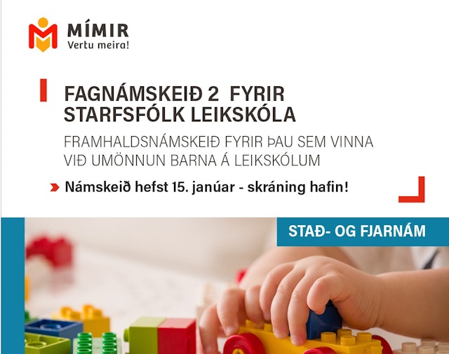 Fagnámskeið 2 fyrir starfsfólk leikskóla