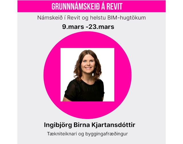 Grunnnámskeið á Revit og helstu BIM hugtökum