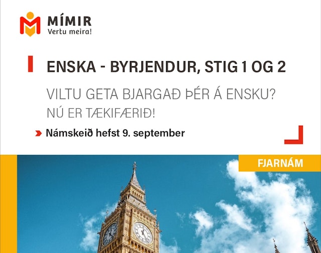 Enska byrjendur stig 1 og 2