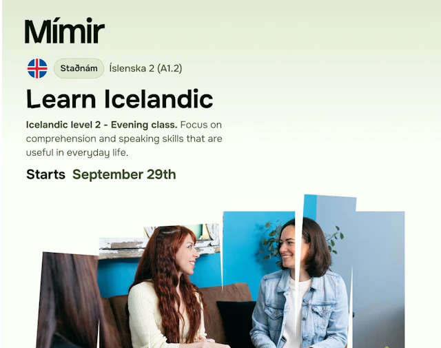 Íslenska 2 kvöld | Icelandic 2 Evening (A1.2)