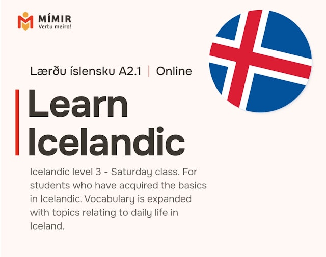 Íslenska 3 fjarnámskeið | Icelandic 3 online