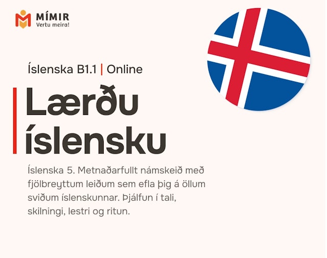 Íslenska 5 fjarnámskeið | Icelandic 5 online class