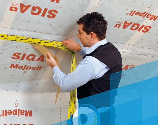 Frágangur raka-, vind- og vatnsvarnarlaga með SIGA