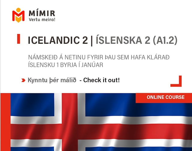 Íslenska 2 á netinu | Icelandic 2 online course