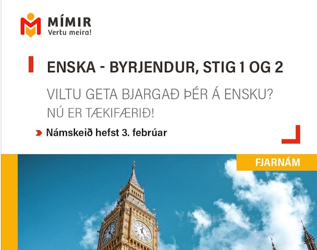 Enska byrjendur Stig 1 og 2