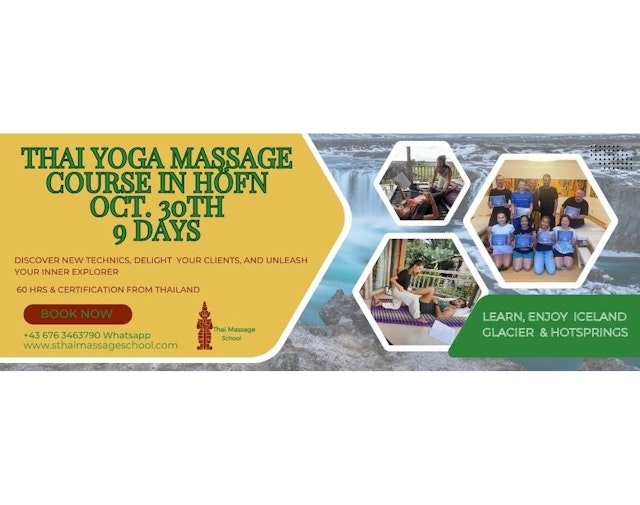 Thai Yoga Massage course 60 hrs in Höfn Iceland